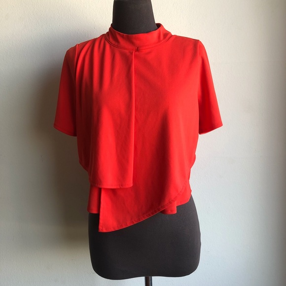 painted hearts Tops - Painted Hearts sz M red cropped blouse